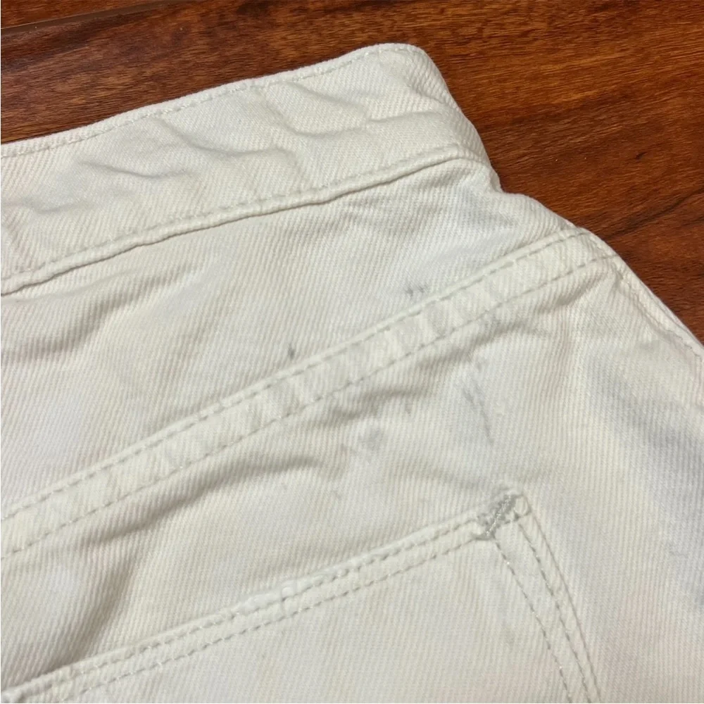 HUDSON 90s Pleated‎ Beige Denim High Waist Frayed Raw Hem Cutoff Jean Shorts 28